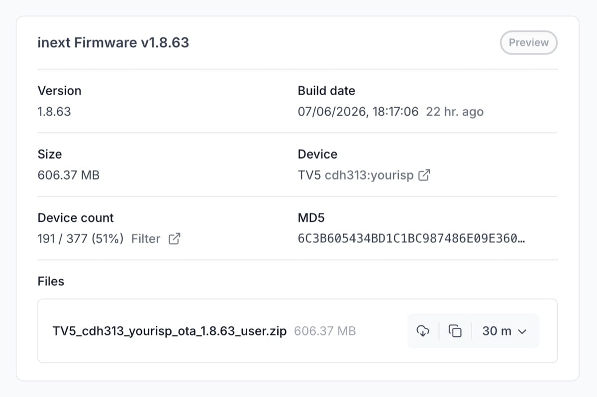Firmware release dashboard